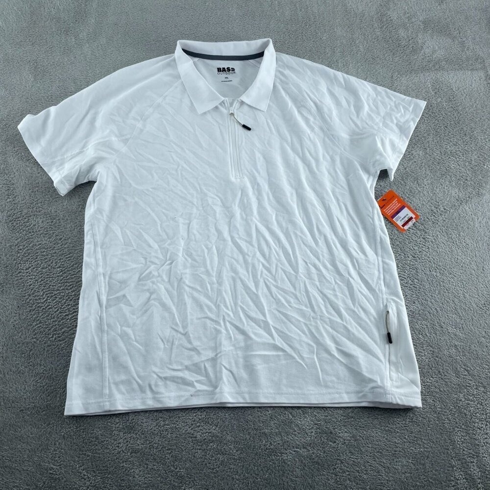 Bass Outdoor Bright White Hiker Polo XXL  Blend Mens Shirt NWT 2712